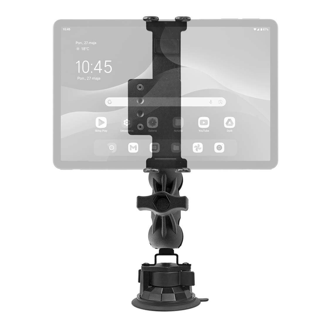 Dura Arms Mount – Regular suction cup – Balls 1" – 6 cm Arms + Steel Tablet Mount