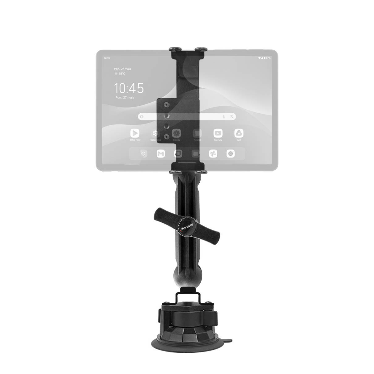 Dura Arms Mount – Regular suction cup – Balls 1" – 12 cm Arms + Steel Tablet Mount